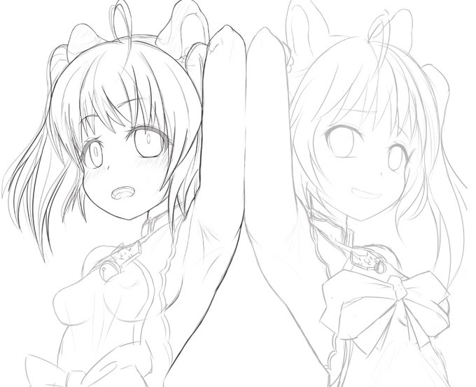 描きかけで放置してるやつ
#女の子二人のイラストを貼る見た人もやる 