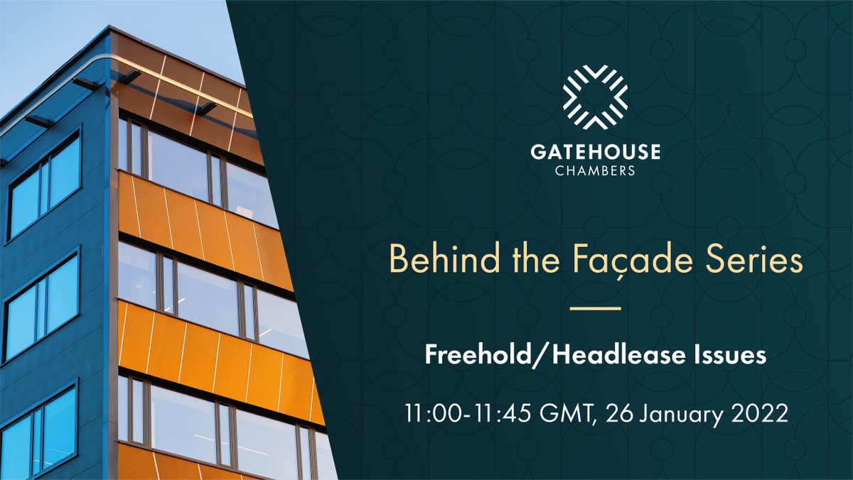The third webinar in our hugely popular Behind the Façade Series is taking place at 11am this Wednesday featuring @BrieQC and Jack Dillon. There is still time to sign up if you would like to attend! Click here for details: bit.ly/3tZtR1n #Cladding #PropertyLaw