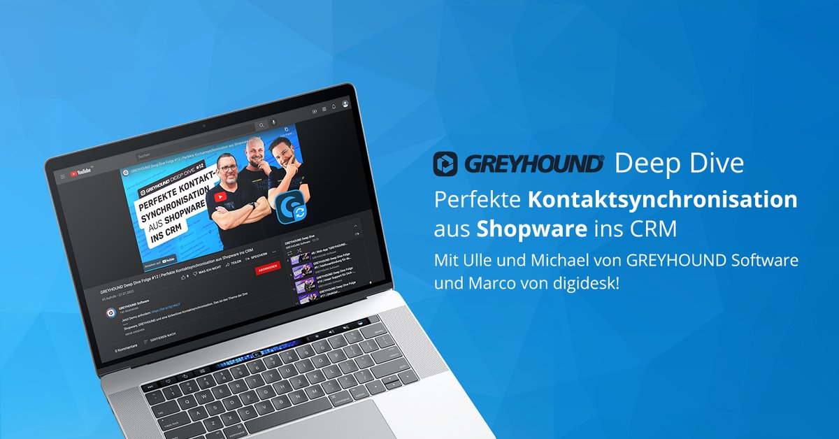digidesk's tweet image. In der neuen Deep Dive Folge von @Team_GREYHOUND  geht es um das Thema lückenlose Kontaktsynchronisation zwischen @shopware und GREYHOUND.

Alle Infos dazu findet Ihr im Video mit Ulle, Michael und Marco: digide.sk/gh-dd-0122-tw