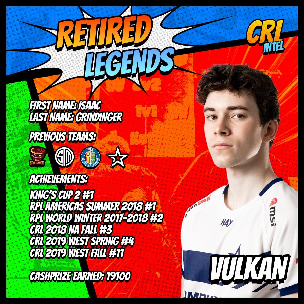 CRLIntel's tweet photo. #RetiredLegends
This week's edition showcases @VulkanIRL, the 🇺🇸 star who made a name for himself by winning King's Cup II.
What's your favourite "Vulkan" moment? https://t.co/tqTpcDjo5Q