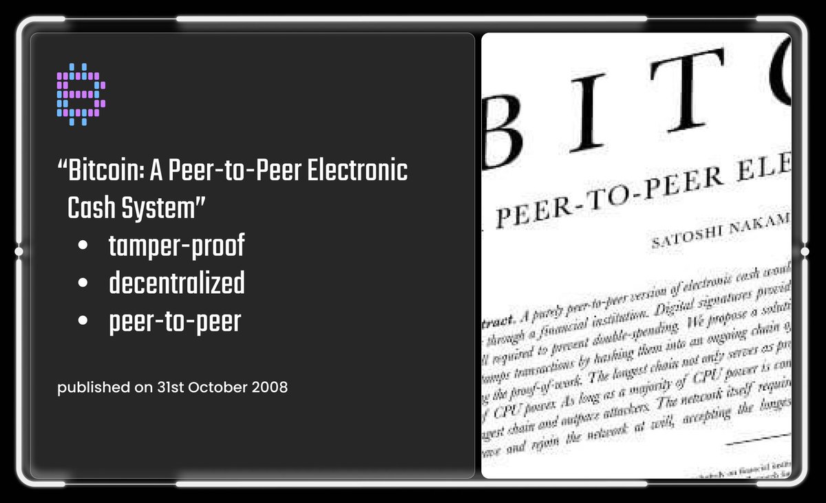 bravenewcards's tweet photo. In response to the #financialcrisis of 2007/08, #SatoshiNakamoto published the #Bitcoin #whitepaper in October 2008. It offered a solution for everyone who longed for an alternative! No one could have predicted that it would change the whole #world at that time!

#bravenewcards https://t.co/Ti0LfZIVtm