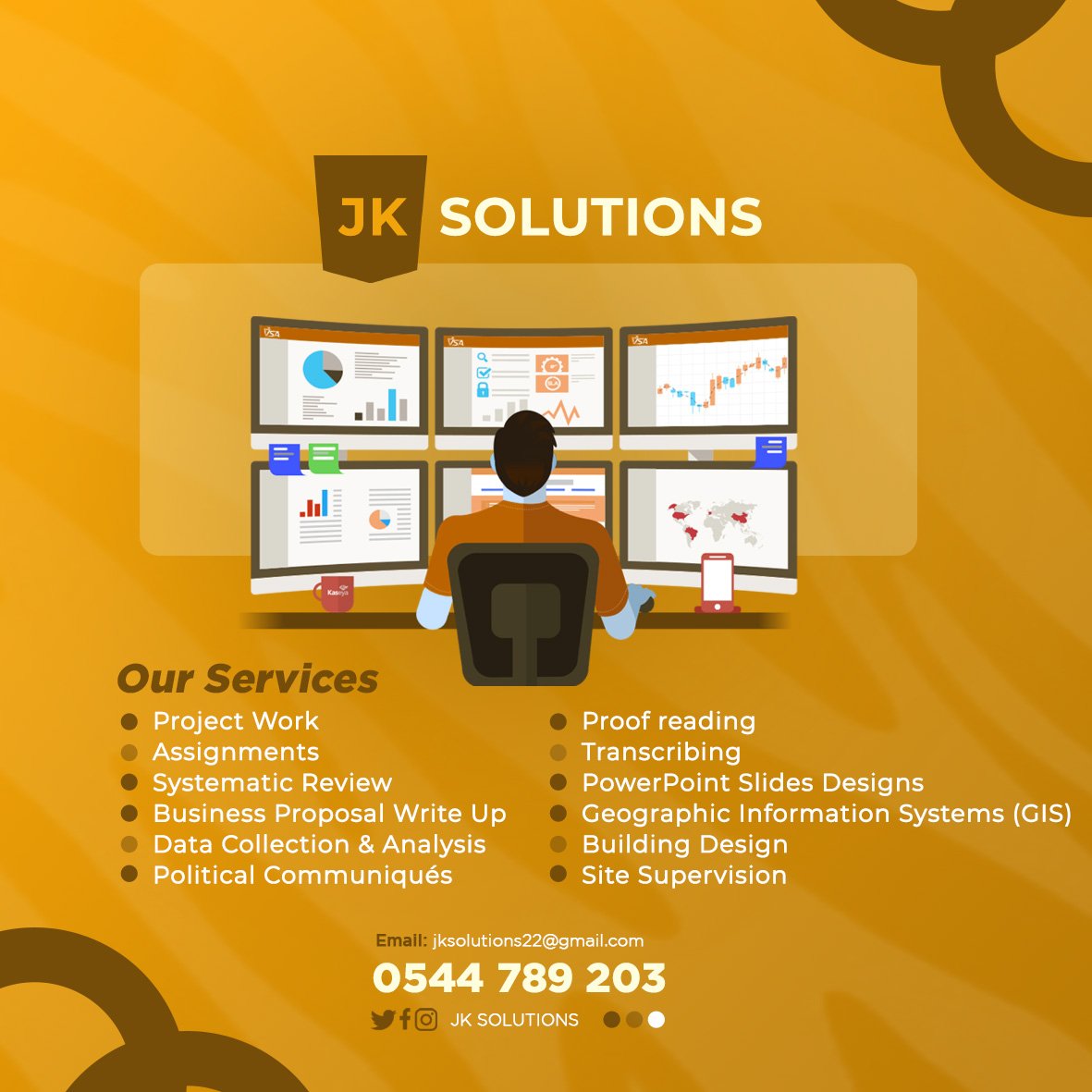 Hello👋
Finally we're here to solve all your #Research needs, #Projects #BusinessProposals #Datacollection and #analysis, #GIS, and many more. 
Kindly hit us up anytime for the coolest deals. 
Please retweet this to help us reach our customers 🤗