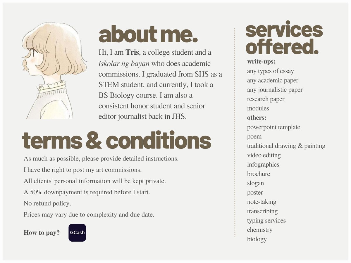 workwithtris's tweet photo. Hello, I'm Tris. You can check my commission sheet attached below to learn more about me as well as my services.
Looking forward to working with you soon!
☻Proofs and feedbacks: #TrisWorks https://t.co/9KRavY6xEE