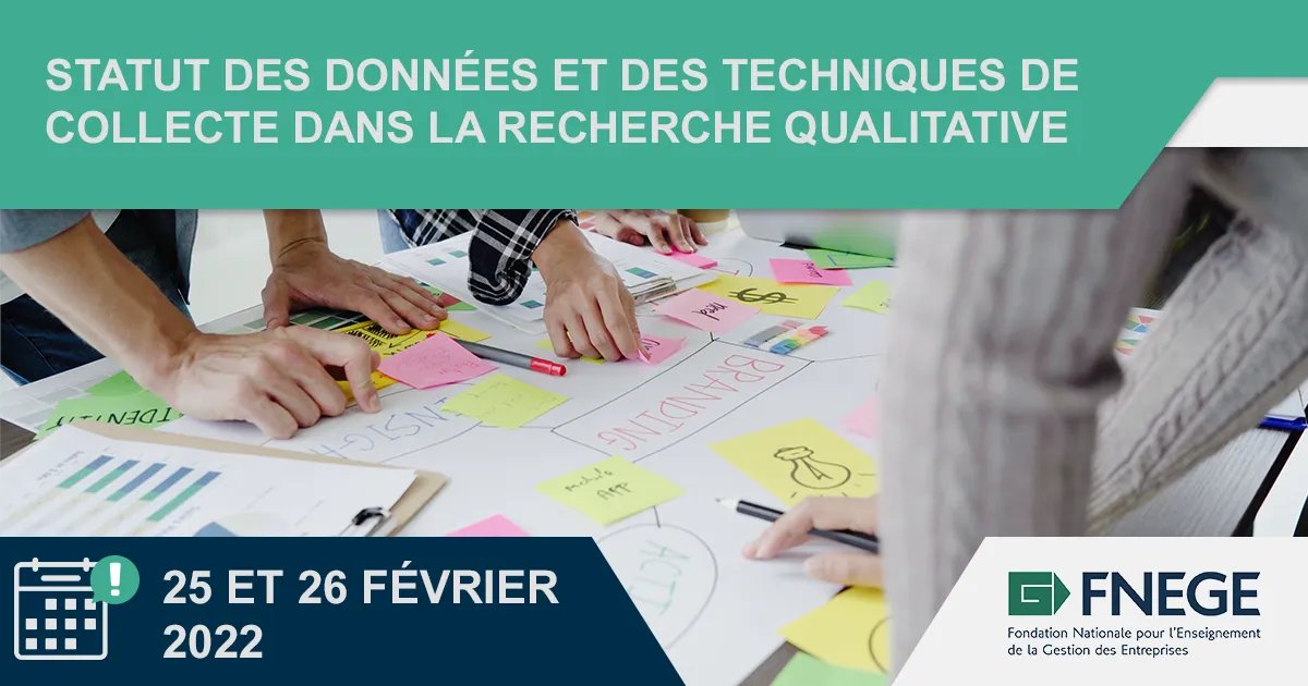 ✏️ Formation : Statut des données et des techniques de collecte dans la recherche qualitative

🎯 Objectif opérationnel : Être capable de définir un protocole de collecte des données dans une recherche qualitative

📆 25 &amp; 26 février 2022

👉 + d'infos : buff.ly/3G0iZ6Z