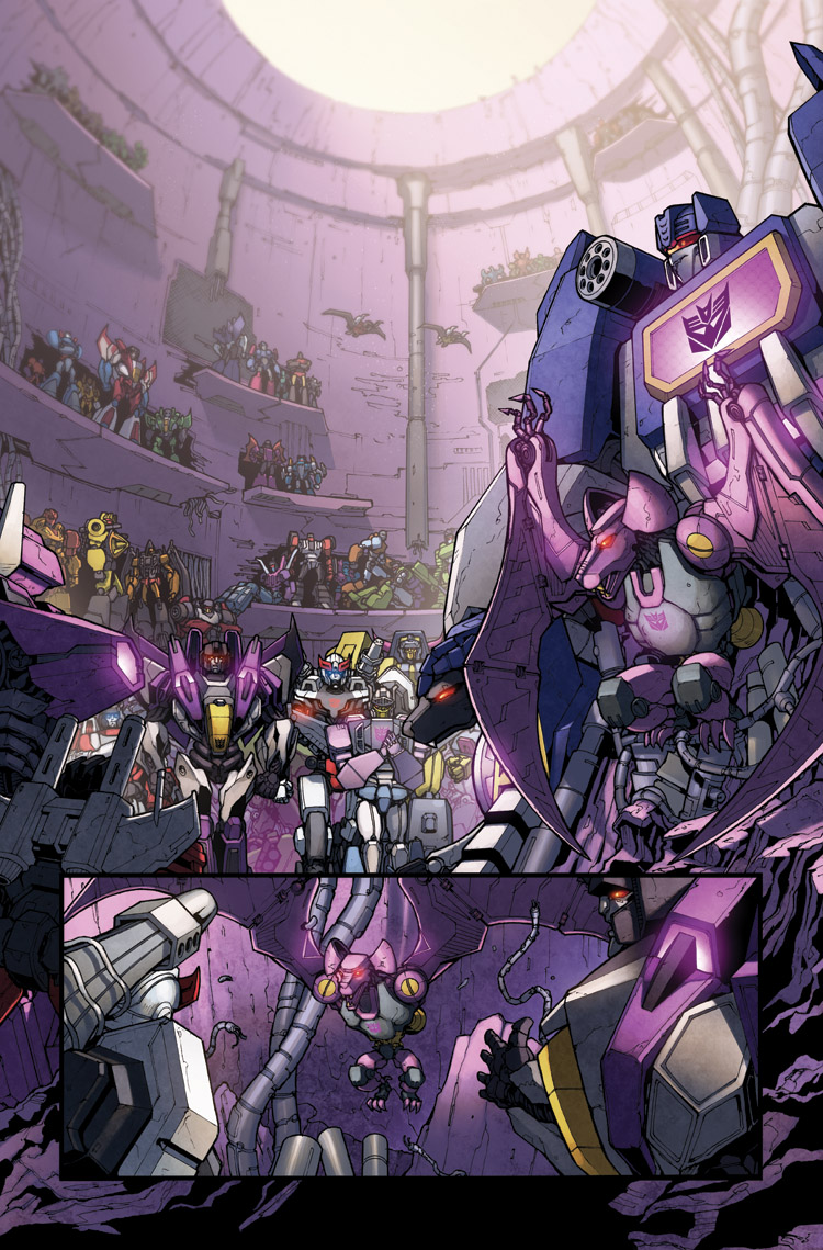 I worked with @glovestudios before during the movie book run of stuff, but we really got to bump and grind(along with @TheJohnBarber) on Transformers Robots in Disguise. I had a lot of fun throwing in homages with Griffith's NAIL/background character designs. 