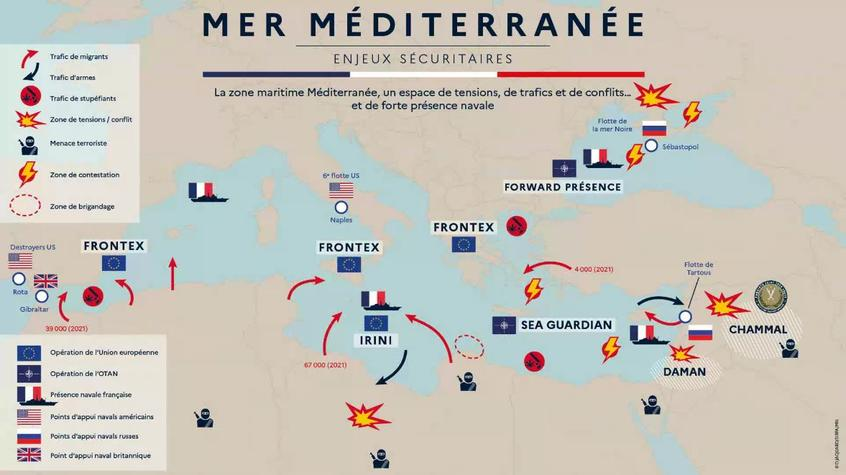 top_force's tweet photo. [#Clemenceau22] #TaskForce473 Le déploiement du Charles de Gaulle centré sur le bassin méditerranéen. https://t.co/87zhtIGszJ