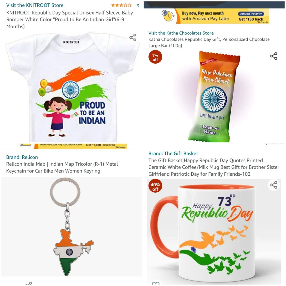 RadheRa13719273's tweet image. Let us respect the sacrifices made by our National heroes who laid their lives for freedom of India.
Let us unitedly oppose the denigration of our National Flag.
Let us boycott these products on Amazon
#Amazon_Insults_National_Flag
#BoycottAmazon