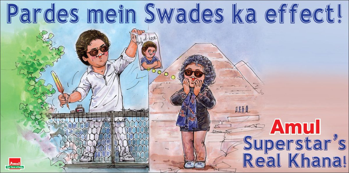 girishjohar's tweet photo. And @Amul_Coop celebrates our real Super Star @iamsrk 💫💞🤩 as he thanks Egyptian fan for helping Indian professor! 
#PictureTalks 
#Amul
#ShahRukhKhan https://t.co/CRxfLhIvcl