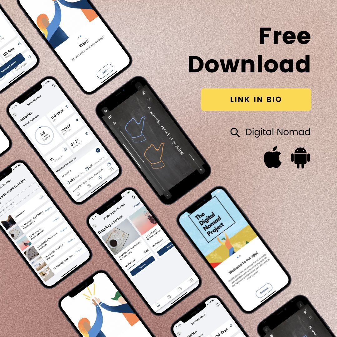 UkNomadProject's tweet photo. Download our app today! ππ
Click the links below to download:
π Google Play Store: https://t.co/wjtQ0Khtim
π App Store: https://t.co/5mtMF39JrA
#DigitalNomadProject #OnlineCourses #FutureOfWork #freelance https://t.co/i1CyPoohis