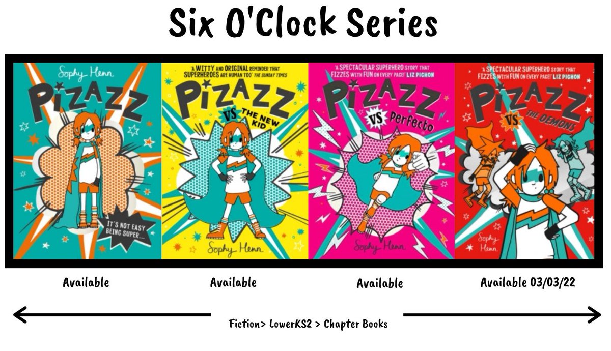HeathBooks's tweet photo. 📚❤️Stay in the loop about series you love with #sixoclockseries! Pizazz &amp; her whole family are super (properly!) &amp; save the world &amp; stuff. In #4 @sophyhenn's Pizazz VS the Demons, she's saving the world from...herselves? (LKS2~03/03) ❤️📚 @simonkids_UK #ReadingForPleasure https://t.co/ayUUzYyFcM