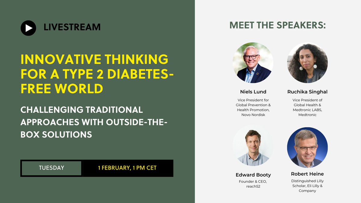 Resolve_GH's tweet photo. 1 week left until our live stream about Type 2 #diabetes means that it's time to meet the speakers! 🧨

Join us on Tues, Feb 1st at 1pm CET as we hear from experts &amp; witness the future of #T2D care. 

Sign-up ➤ https://t.co/cfY3Vb3UOK See the event ➤ https://t.co/QxAk7yDZs6 https://t.co/Pg5PE56ymQ
