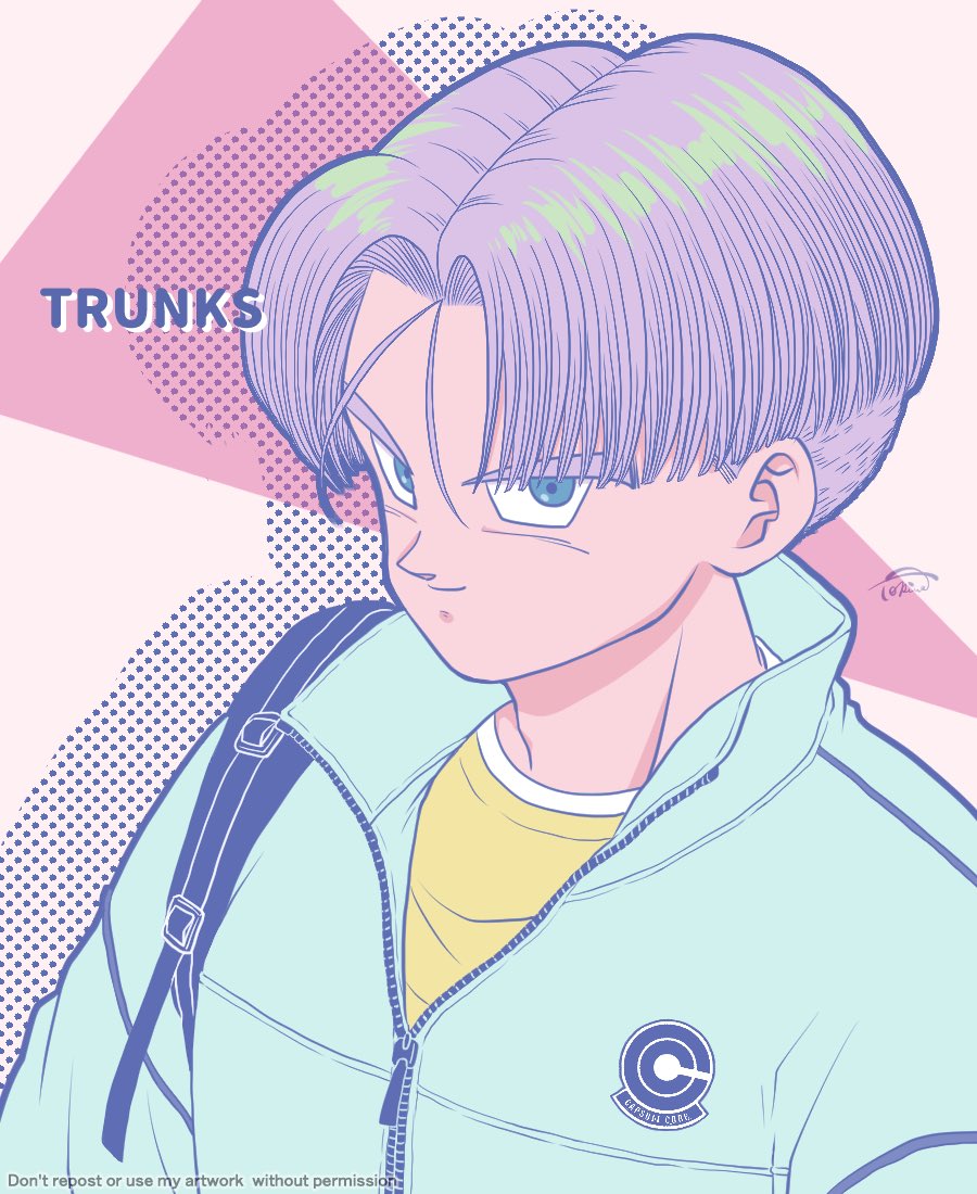 trunks (dragon ball) 1boy male focus solo jacket shirt blue eyes upper body  illustration images