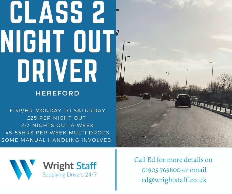 wright_staff's tweet photo. Class 2 driving position with 2-3 nights away a week! Call Ed today on 01905 769800 or email ed@wrightstaff.co.uk #wrightstaff #supplyingdrivers247 #logistics #recruitment #newjob https://t.co/KKx08xlk2g