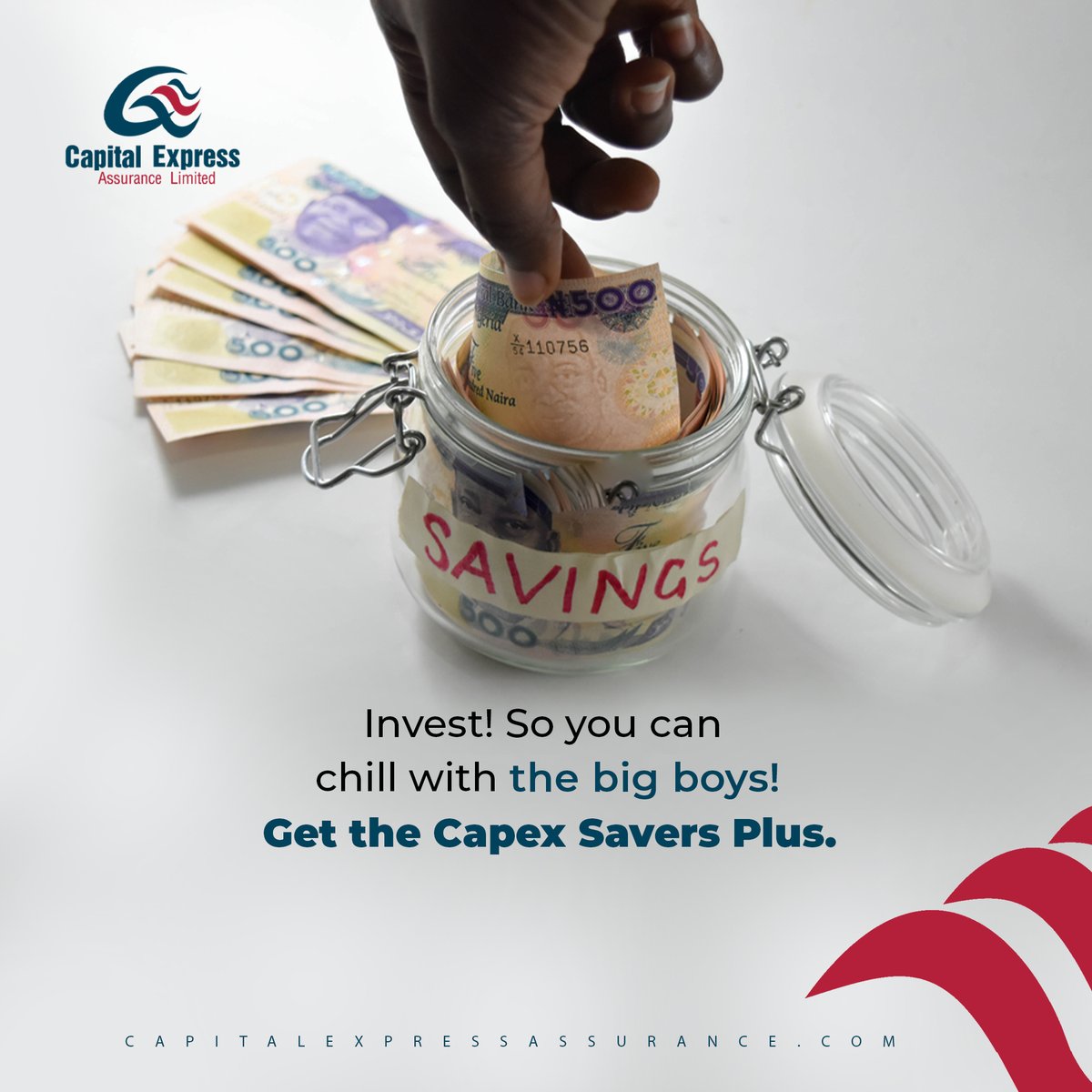 CapitalExpress_'s tweet photo. You can chill with the big boys if you choose to invest. Don't miss out on this great investment opportunity with the Capex Savers Plan. Jump on it!
#Insurance #Protection #LifeInsurance #CapexSaversPlus https://t.co/A3Aw1iGQ4k