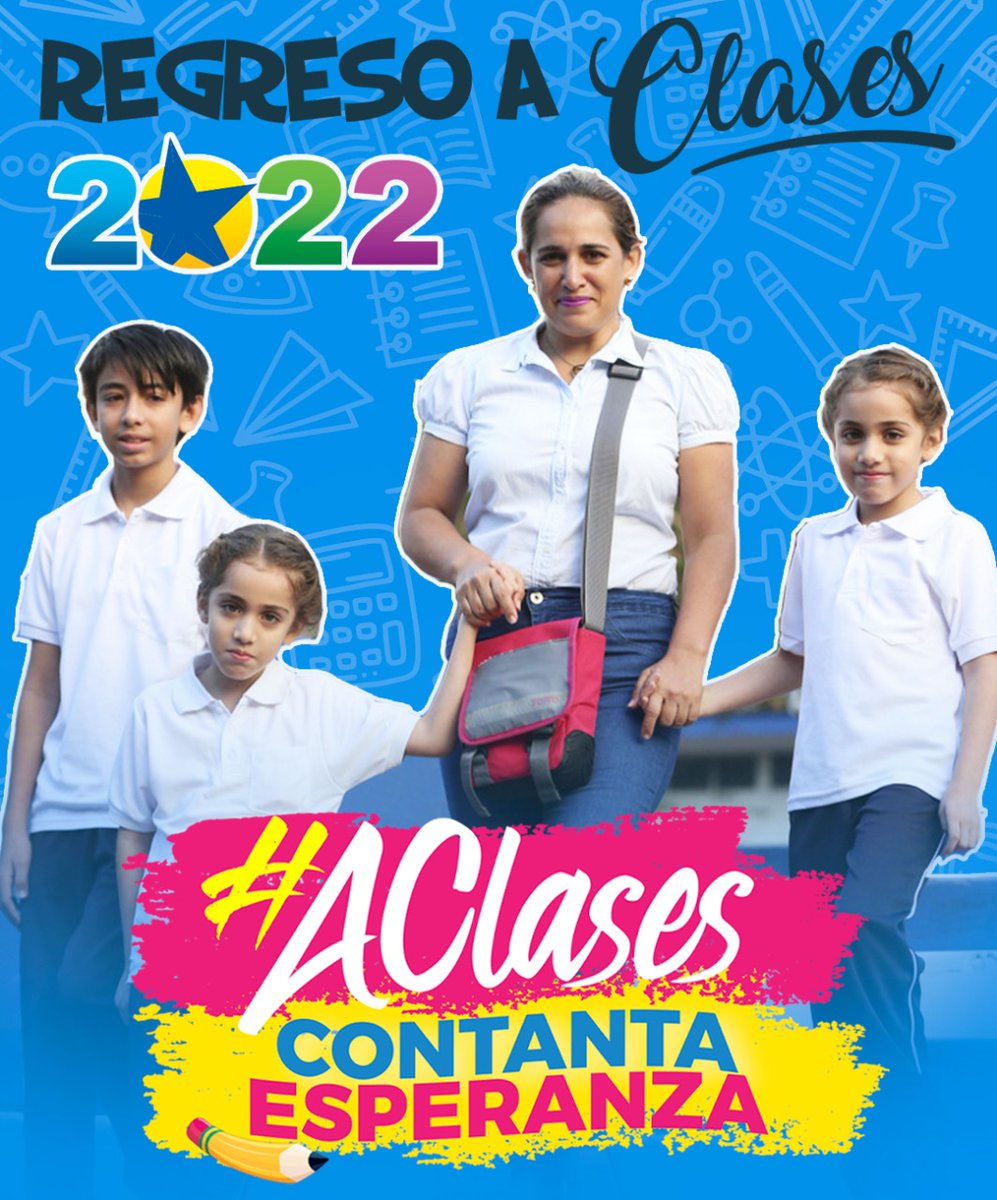 Hoy inicia el año escolar 2022 en #Nicaragua y con ello, las calles cobran una iluminación y vida única! 

#ACLASESCONTANTAESPERANZA
