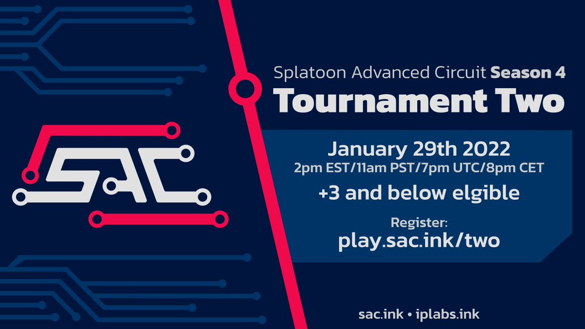IPLSplatoon's tweet image. ⚡ SAC Qualifier 2 is THIS weekend! Have you signed up?⚡

This is our midlevel event: All players +3 and below can play!

Register at play.sac.ink/two