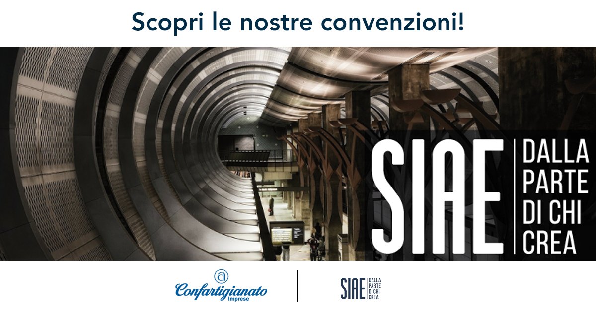 confartigianato's tweet photo. Sconti dal 25 al 40% su diritti d’autore per #musica d’ambiente, segreterie telefoniche e mezzi pubblici. Sono questi i vantaggi della convenzione tra #Confartigianato e @SIAE_Official per il 2022.
C’è tempo fino al #28febbraio! 
https://t.co/1xBt4TjeKj 
#ConfartigianatoConviene https://t.co/in5VAMpxta