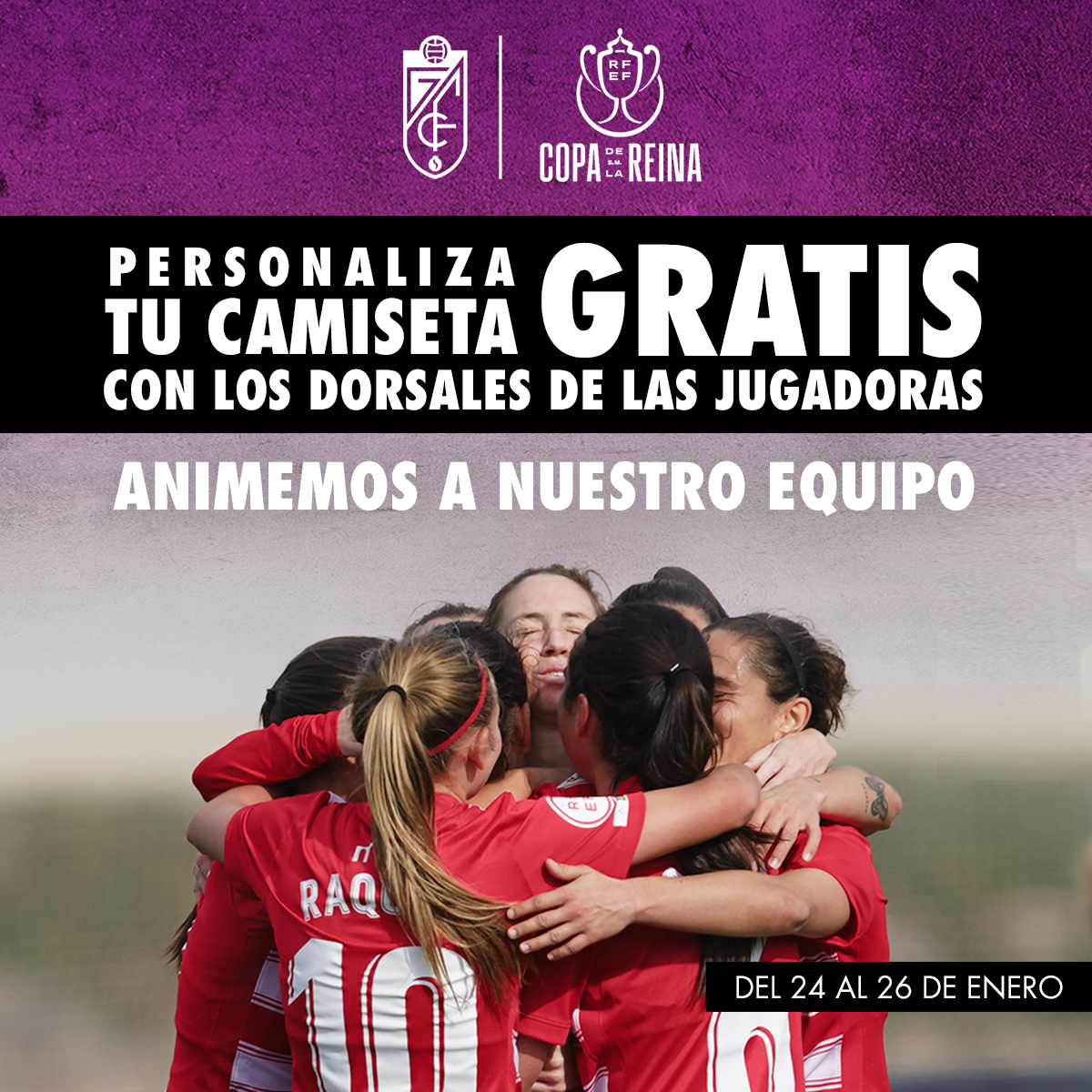 GranadaCF_Fem's tweet photo. ¡Apoya a nuestro Granada CF Femenino! Disfruta de la promoción que hemos preparado para el partido de Copa. 

https://t.co/bJz4o42gHs https://t.co/GHlJJ7yHhm