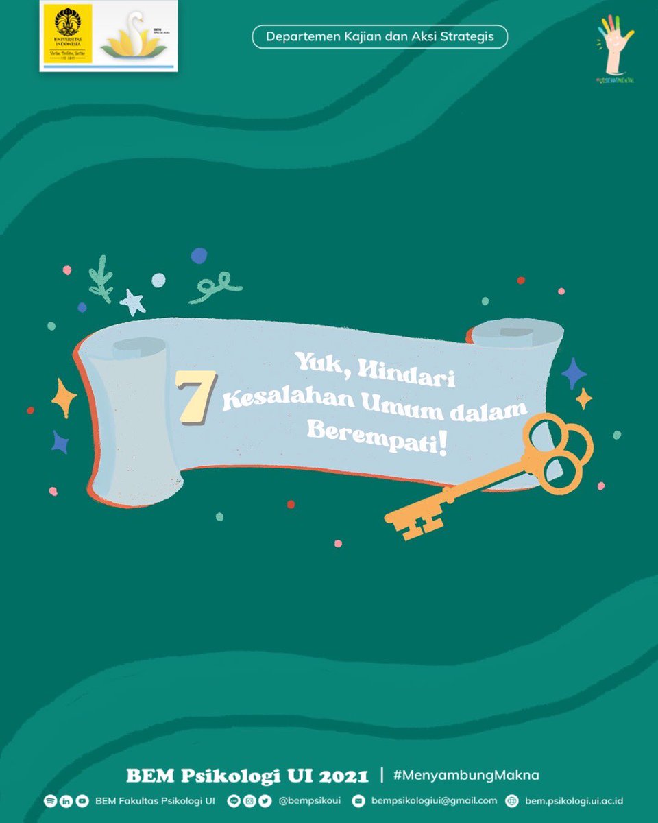 uisehatmental's tweet photo. [Sudah Susah-Susah Membuka Diri, Kok, Malah Dihakimi?]

Pernah, nggak, curhat ke teman yang dianggap terpercaya, tetapi malah direndahkan dan dibanding-bandingkan?

Nah, post kali ini akan membahas lebih lanjut mengenai hal tersebut. Yuk, dibaca!

#BefriendYourself
#UISehatMental https://t.co/1oE1CqdnhG
