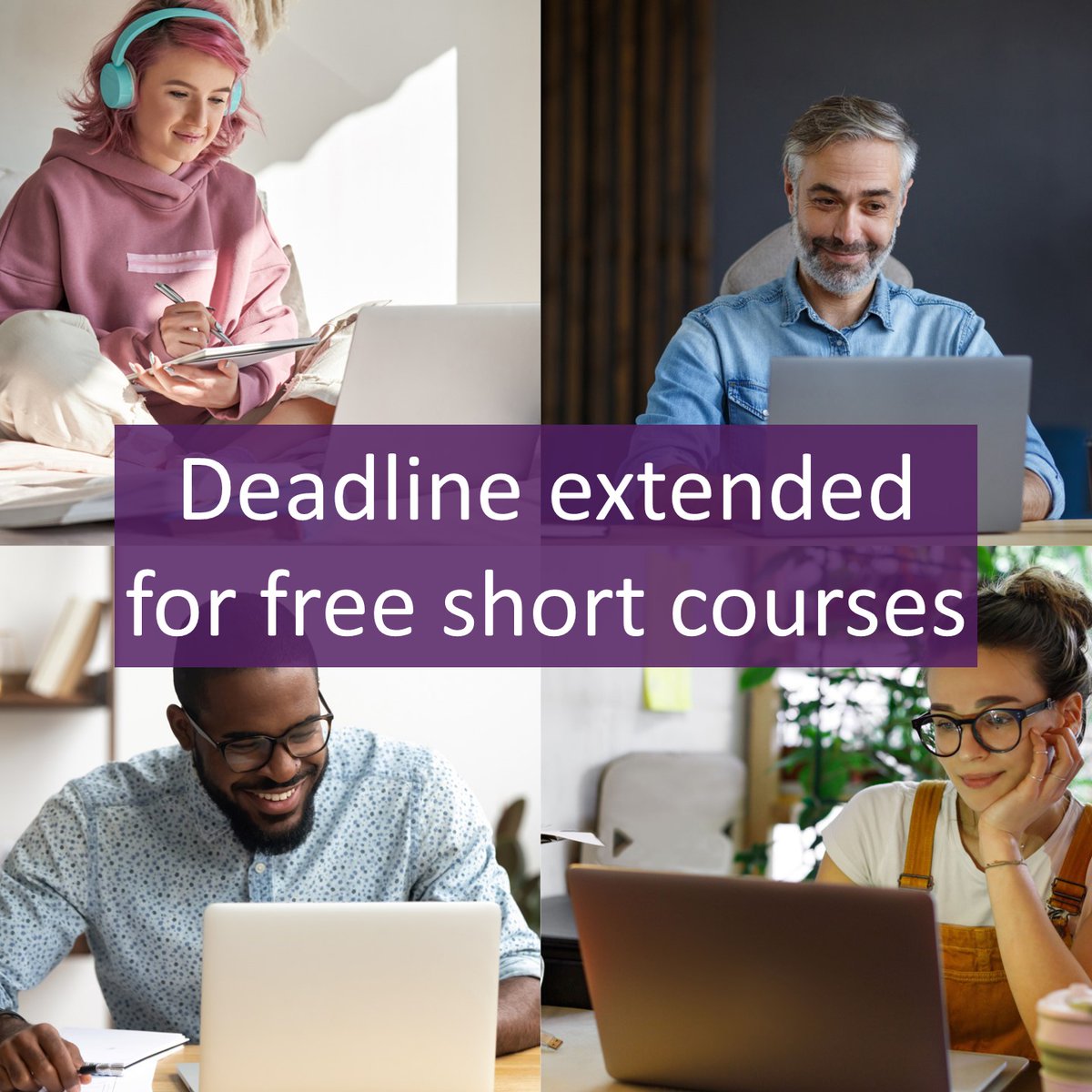 ThinkUHI's tweet image. ⚠️APPLY DATE EXTENDED FOR FREE SHORT COURSES ⚠️ We have extended the apply date to Thu 27/Fri 28 Jan for online short courses:  bit.ly/freeshortcours…
🌍Sustainability/Net Zero 
📱 Digital Skills
📈 Business, leadership &amp;amp; management skills
😷Health &amp;amp; wellbeing
#ThinkUHI