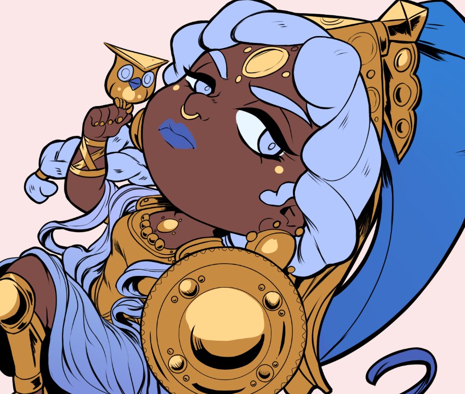 I gave Athena a nose ring, because why not, yknow? 
Now I've just gotta shade these-