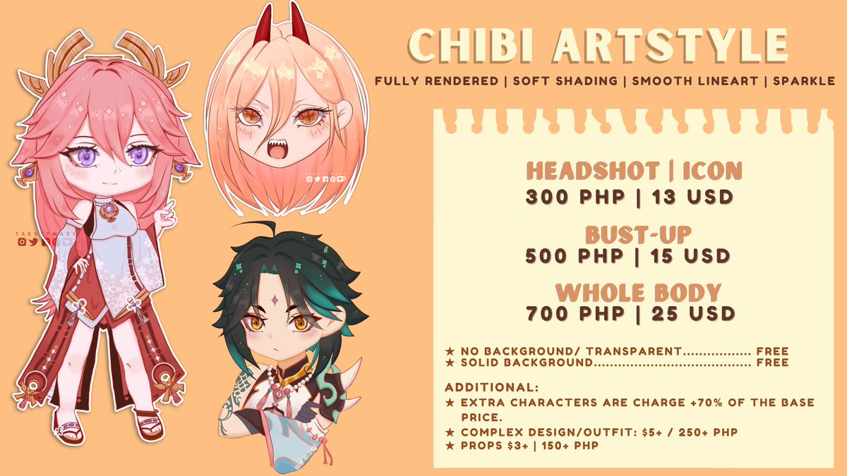 [Likes, Rts, and boosts are highly appreciated] <3

✨COMMISSIONS OPEN✨

HI!! I’m now opening my commissions once again with unlimited slots to save funds for my tuition and personal expenses 🌟

[ #commissionsopen #artph #commissions #ArtistOnTwitter ]