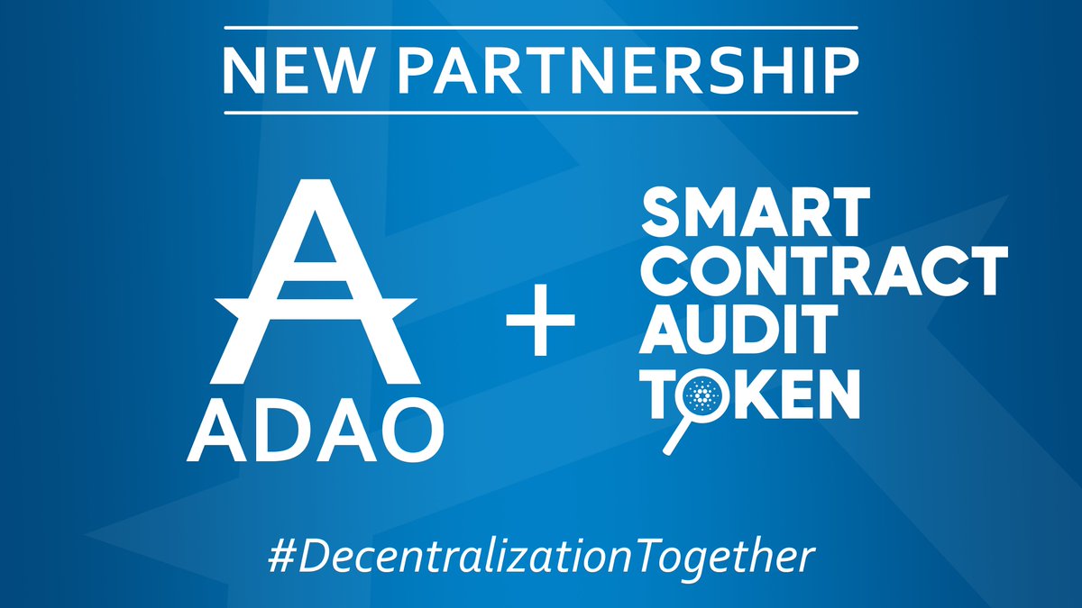 SCATDAO's tweet photo. Very pleased to announce our partnership with @ADAOcommunity to develop the smart contracts that will govern our DAO and manage our decentralized treasury. #DecentralizedTogether https://t.co/5ZQ4jdO6xX