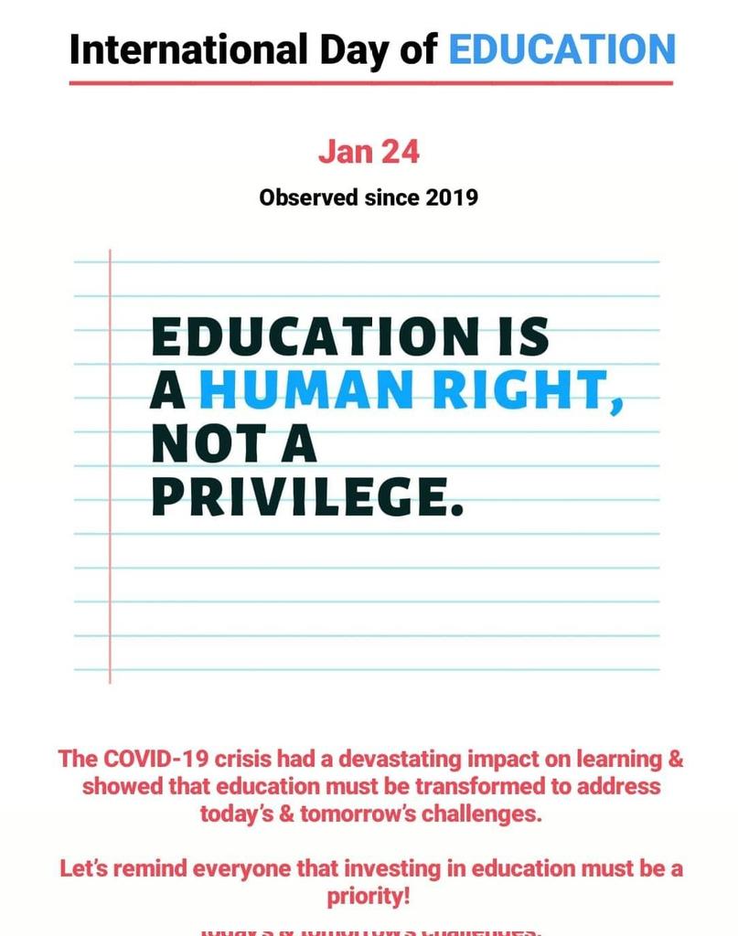 karuna_twt's tweet photo. #InternationalDayofEducation 
#internationaldayofeducation2022 https://t.co/Iq6pIIovpV