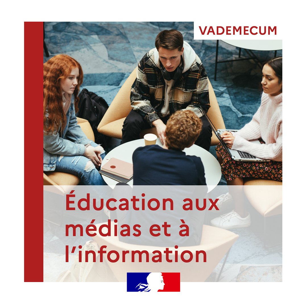📍Parution du vademecum pour l’#ÉducMédiasInfo : un document de référence pour éduquer les élèves à un usage réfléchi et responsable des médias et supports d’information, tout au long de leur scolarité.

▶ swll.to/vhn87zi 

<a href="/education_gouv/">Ministère Éducation nationale</a> @leclemi @ministerecc