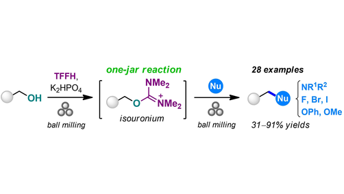 ChemSusChem's tweet photo. Mechanochemical Nucleophilic Substitution of Alcohols via Isouronium Intermediates (Kananovich and co-workers @TallinnTech @DzmitryKananov1 @RiinaAav) #CMTD_CSSC_Mechano #openaccess https://t.co/OUGuUT8Pql https://t.co/1JRfOeXDqA