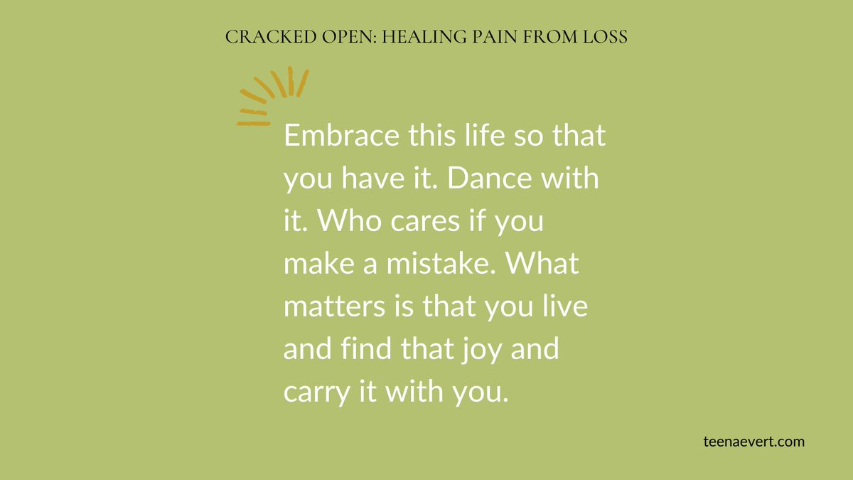 TeenaEvert's tweet photo. Embrace this life so that you have it. Dance with it. Who cares if you make a mistake. What matters is that you live and find that joy and carry it with you. 🕊

#joy #healingjourney #forgiveyourself https://t.co/FuNH4nqmpL