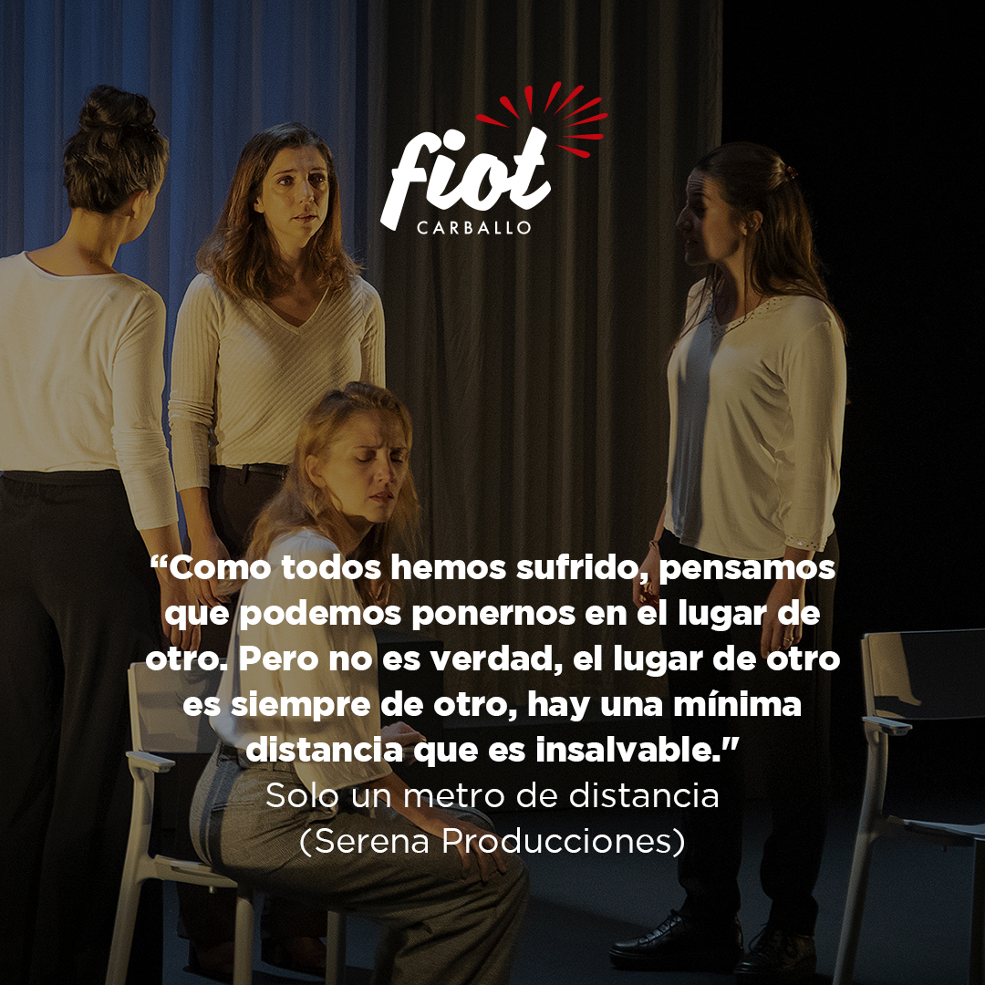 FiotCarballo's tweet photo. 📷 @MurielSnchez destacou esta frase de "Solo un metro de distancia" que vimos no pasado #FIOT30. Moitas grazas!❤️

Sufrimento, trauma, empatía, distancia… unha peza de #teatro moi dura pero que nos deixou un oco á esperanza. https://t.co/mvlfrqBbp5