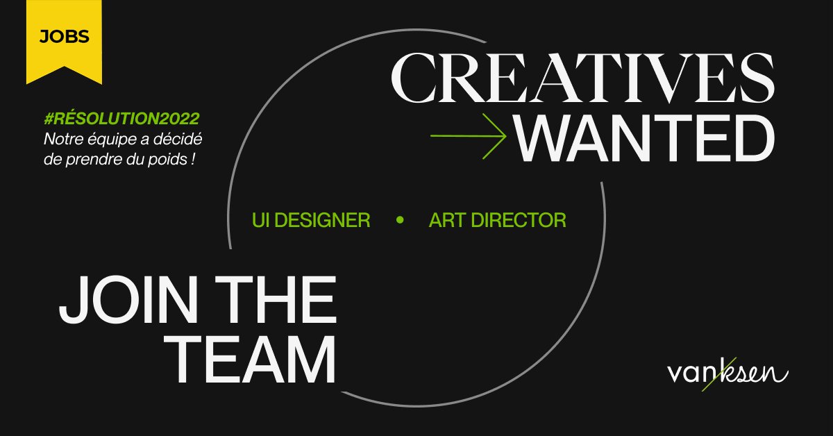 📣Alerte Offres d'Emploi📣 L'agence <a href="/vanksen/">Vanksen</a> se renforce et recrute actuellement un(e) senior #ArtDirector et un(e) #UIdesigner. Postes basés à #Luxembourg / #Liège (remote partiel possible). Missions et profils recherchés à découvrir maintenant sur adada: adada.lu/2022/01/vankse…