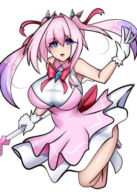 魔法少女ましろちゃんの修正版と落書き。
武器が剣とバスターがくっついた魔法のステッキ!! 