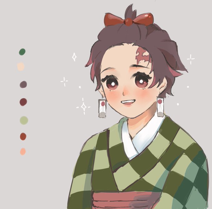 あまつゆさんがTwitterに投稿した竈門炭治郎(鬼滅の刃)のイラスト。