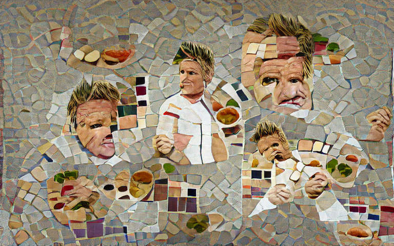 Gordon Ramsay in the style of a mosaic. https://t.co/g5pzeJCJZA