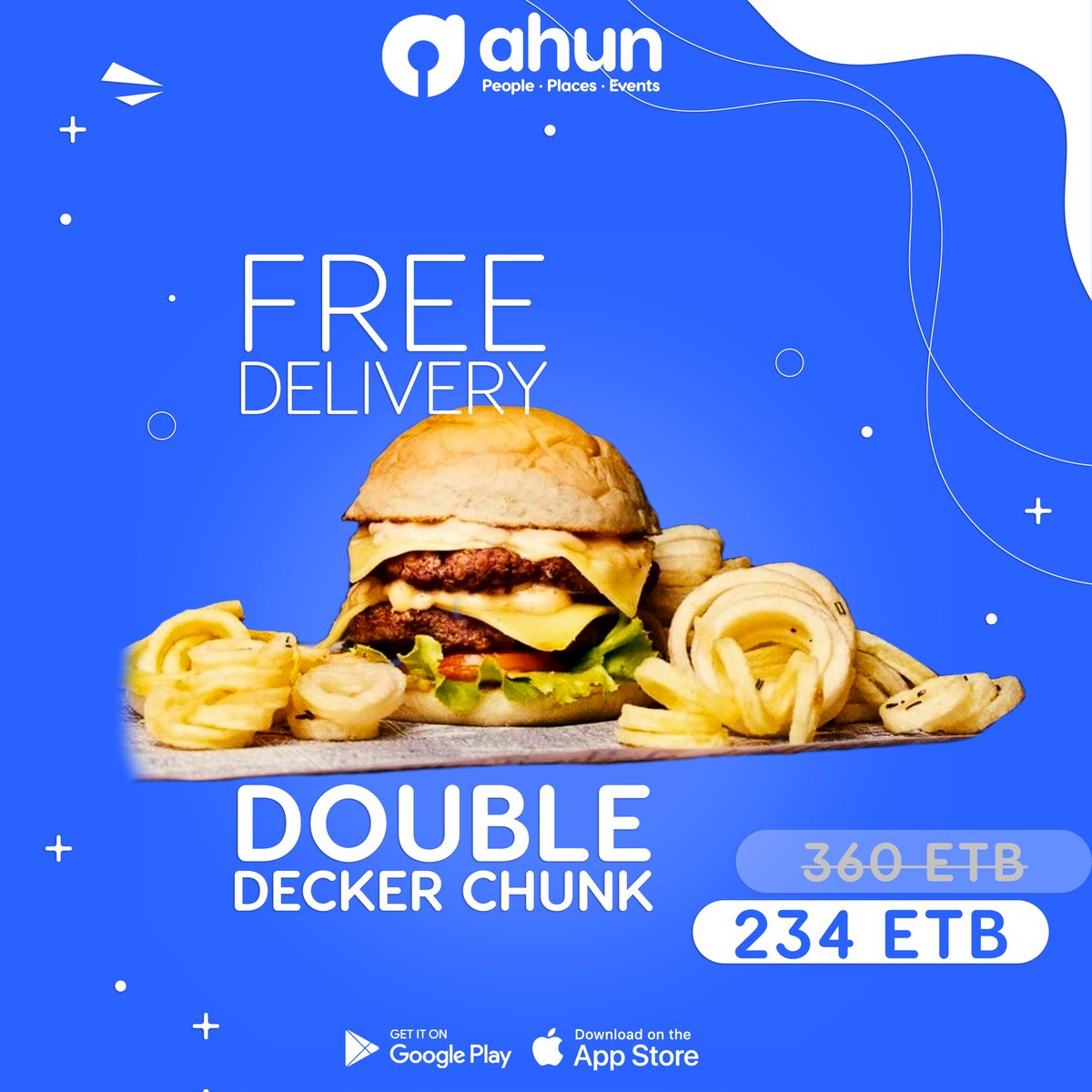 Q- What's better than a delicious burger? 
A- Eating a delicious burger at home with a FREE delivery. 😉
Order Grub On Double Decker Chunk with 35% discount before it runs out.