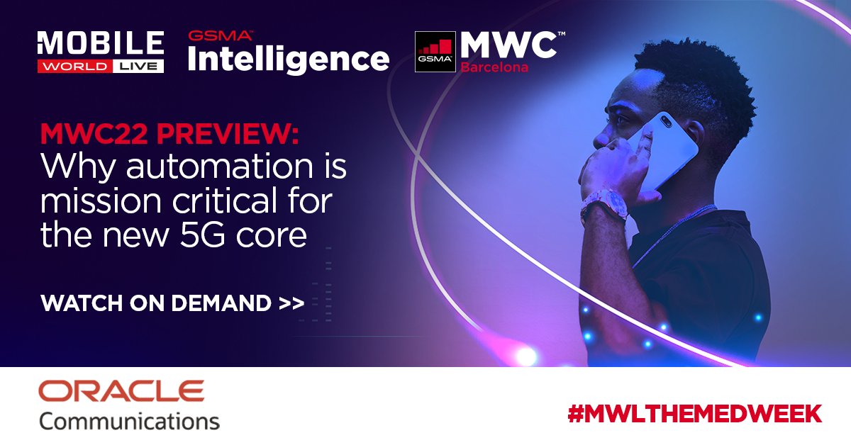 #MWLThemedWeek webinar: Learn from <a href="/OracleComms/">Oracle Communications</a>, <a href="/jameswjoiner/">James Joiner</a> &amp; <a href="/mardegrasse/">Martha DeGrasse</a> why automation is mission-critical &amp; how operators can use it to maximise the speed and agility of #5G deployment.

Watch it here 👉view6.workcast.net/register?cpak=…
