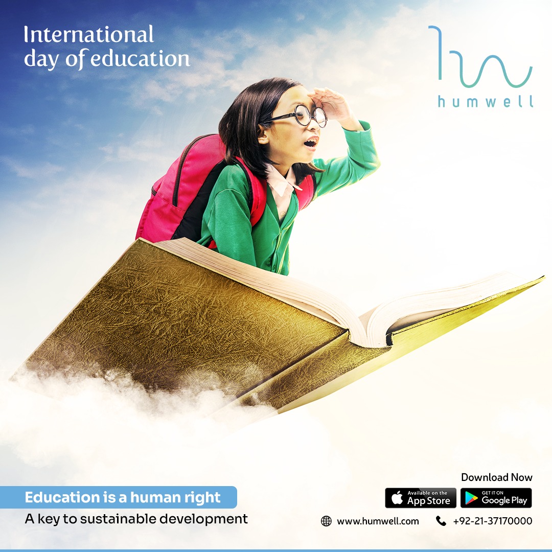 hum_well's tweet photo. Today as we mark the International Day of Education, HumWell recognizes the efforts of educational institutions in building a brighter future for the generations to come.
#HumWell #InternationalDayOfEducation #SehatSubKayLiay #DigitalDoctor https://t.co/b3D6ArhEEu