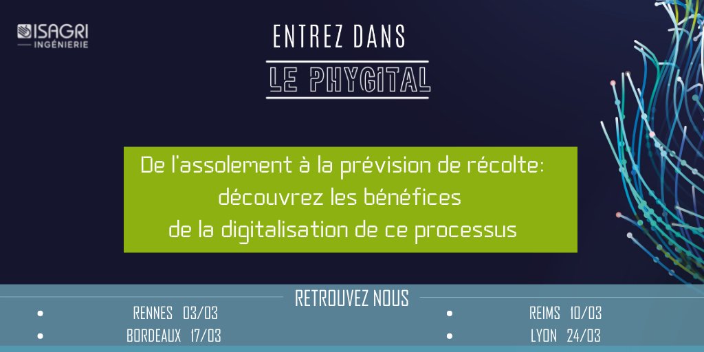 ISAGRI_Ingnr's tweet photo. #négoces #agrofournisseurs #coopératives
📱Nous vous accompagnons dans la digitalisation du processus de l'assolement à la prévision de récolte de vos #agriculteurs

Nous organisons un atelier dédié lors de notre Tour de France #TDF2022
✍️Inscrivez-vous!
👉https://t.co/UAm97fESWO https://t.co/JkMAN6LEzB
