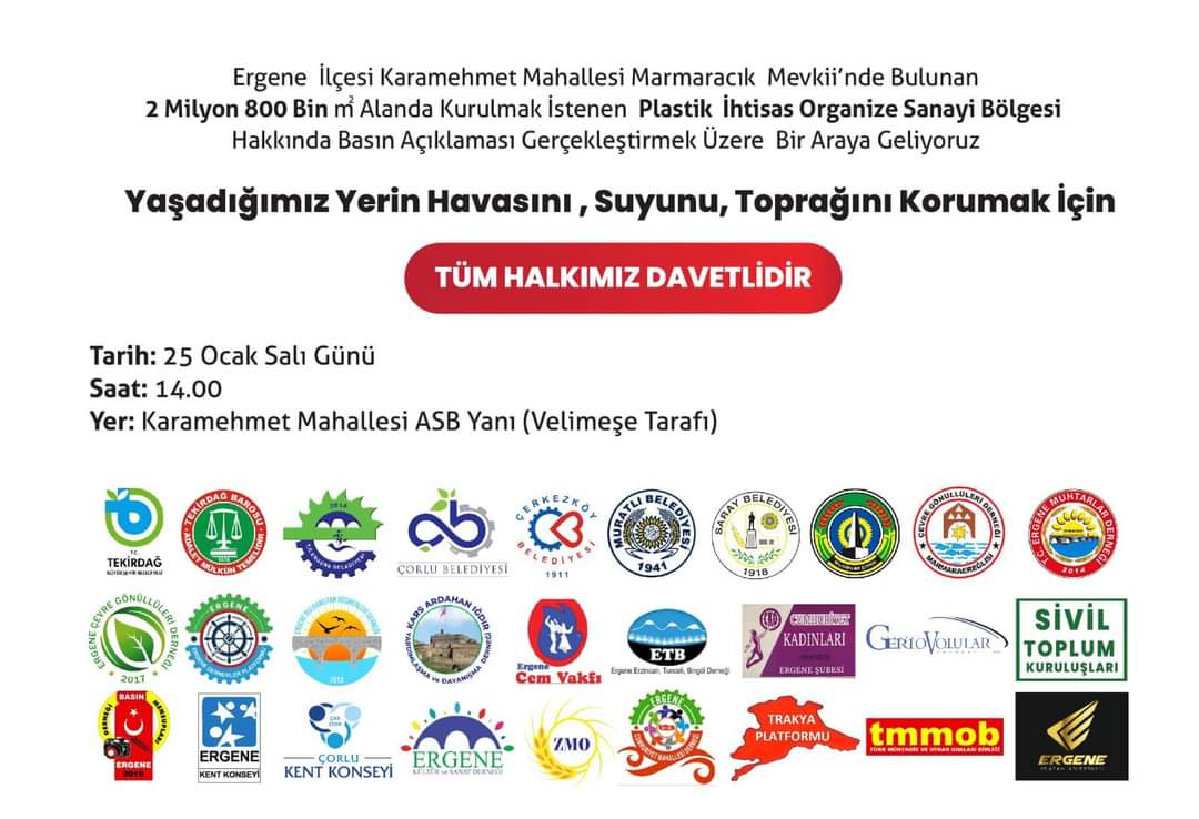 CandanYceer's tweet photo. Trakyamızın en verimli toprakları üzerine kurulmak istenen Plastik Organize Sanayi’ye geçit vermeyeceğiz!
Halk sağlığını hiçe sayarak, rant ve sermayenin çıkarları için atılan hukuksuz adımlara karşı yarın hep birlikte PAKOP’a hayır diyoruz!
#Ergene #PAKOP https://t.co/ggmKPJVKv8