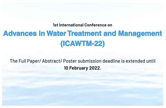**UPDATE**
#ICAWTM are now accepting your original research papers, abstracts and posters.
Submission deadline is February 10th!
Selected papers will be published in #Elsevier and <a href="/IWAPublishing/">IWAPublishing</a>. 
Instructions available at our website
pdeu-h2o.com