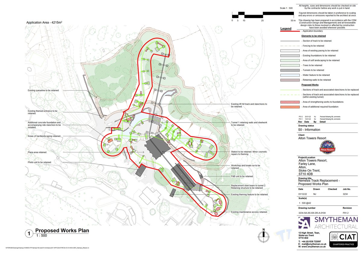 TowersTimes's tweet image. (1/2) Following Friday’s news that Alton Towers have submitted an application to confirm the lawlessness of maintenance works to Nemesis, documents have since been uploaded to the application. It is proposed that the majority of the rollercoaster's track pieces are replaced...