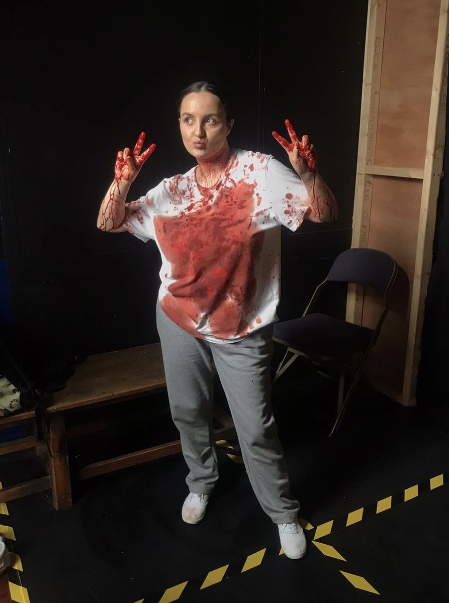 roisin_m_r's tweet photo. Love a little #zerofortheyoungdudes throwback, not my easiest costume change 🩸😅 
#alistairmcdowall https://t.co/sO9wlezKmC