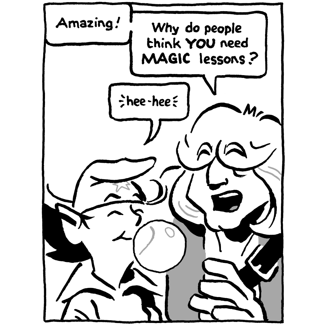 johncomic's tweet photo. new episode of "Not That Magic: Tales of Vernor Magus" (the Wizard of More Or Less) #comics #comicstrip #NotThatMagic #VernorMagus #RussTheBarbarian https://t.co/amjh2YgtEw