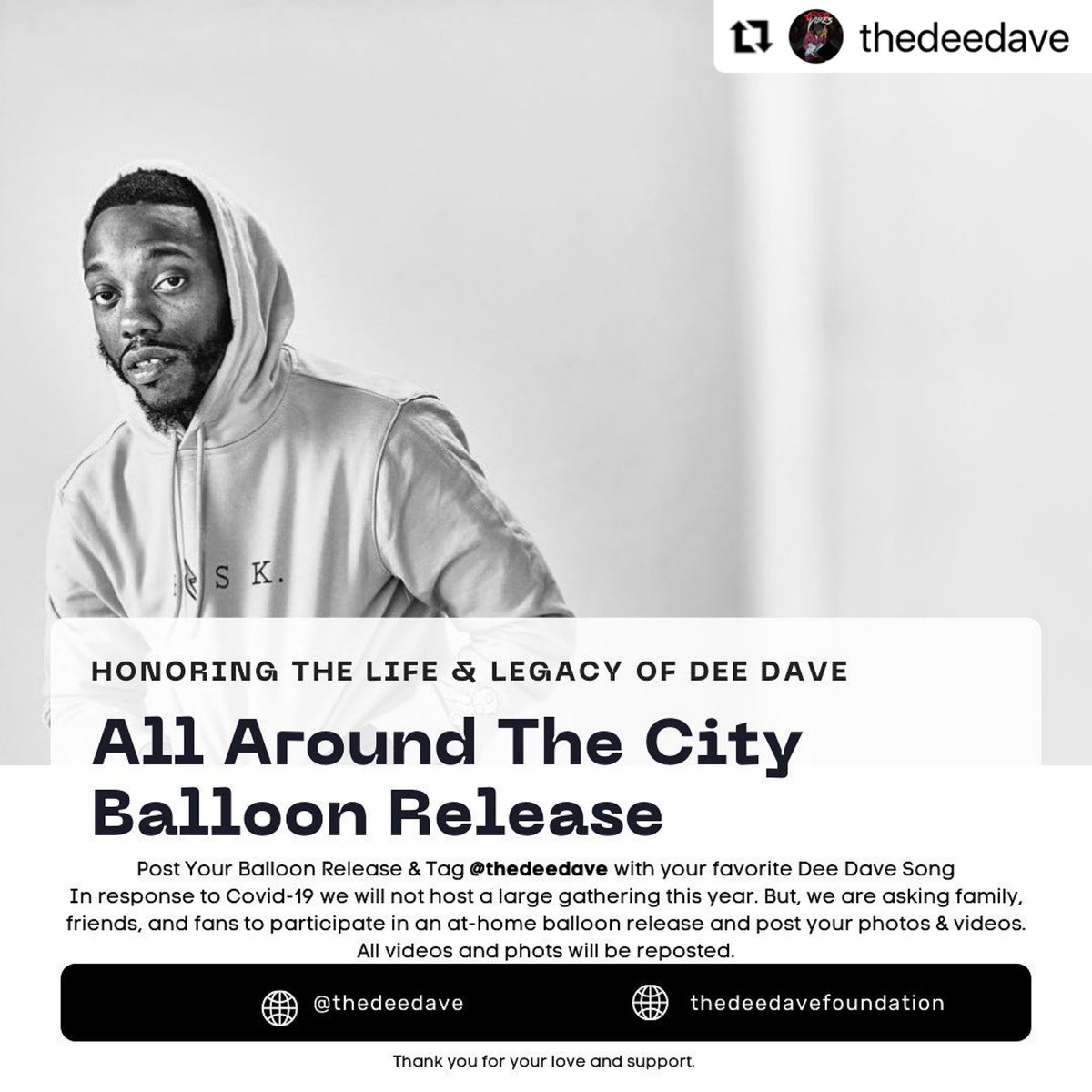 DjLilJetta's tweet photo. Long live my bro @TheDeeDave we will be honoring the life & legacy of bro TODAY ππππππππΎ
#Real4Eva https://t.co/oLCYK4BGaS
