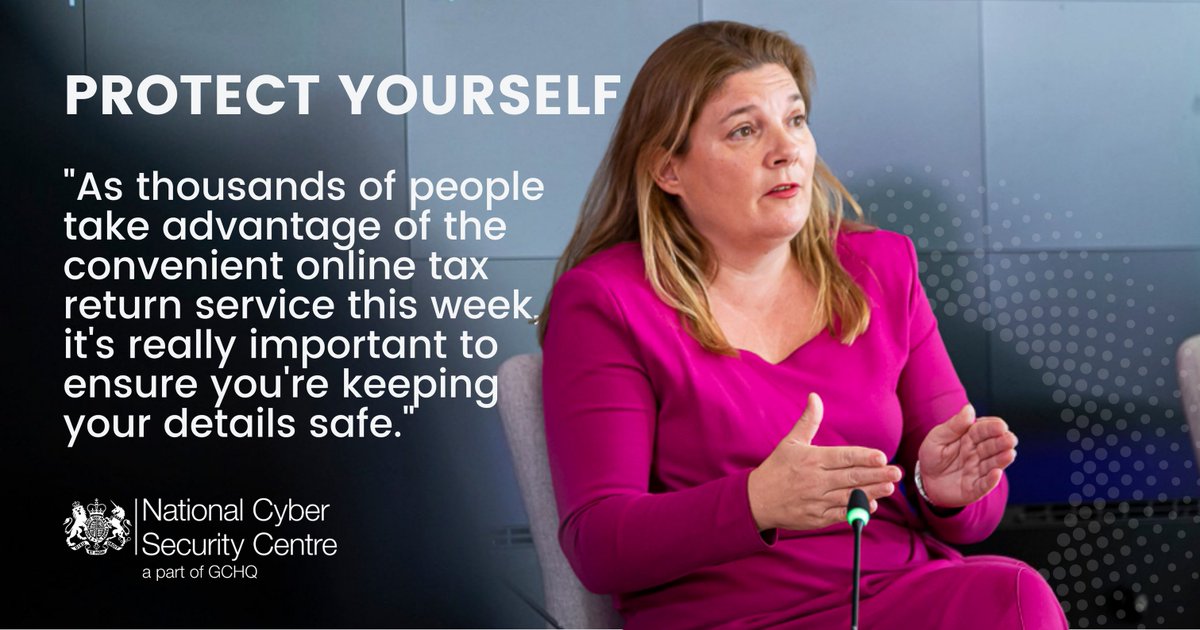 Nicola Hudson, Director of Policy &amp; Comms has a warning to the public on the <a href="/HMRCgovuk/">HM Revenue & Customs</a> 31 Jan deadline:

"As thousands of people take advantage of the convenient online tax return service this week, it's really important to ensure you're keeping your details safe."

(1/3)
