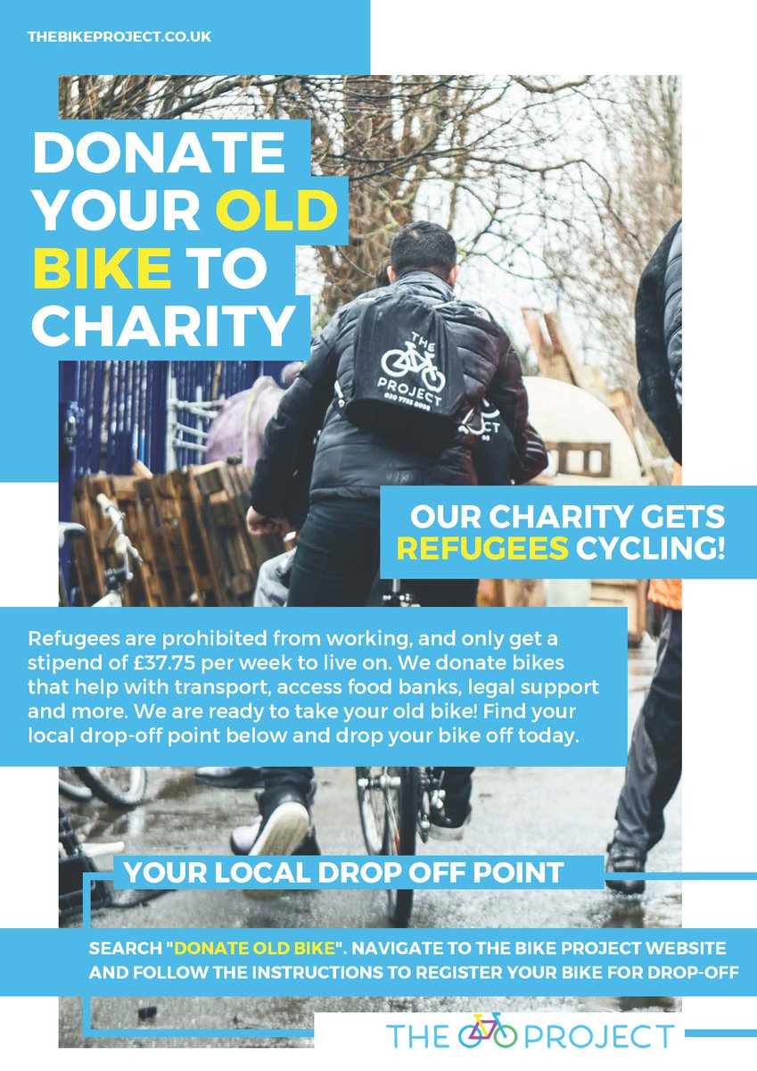 migranthelp's tweet photo. Refugees are prohibited from working, and only get a stipend of £37.75 per week to live on. Donate your old bikes to @The_BikeProject to help with transport, access to food banks, legal support and more. #SupportRefugees #RefugeesWelcome #TheBikeProject
https://t.co/META4ASZ5m https://t.co/iMSeQyHMiX