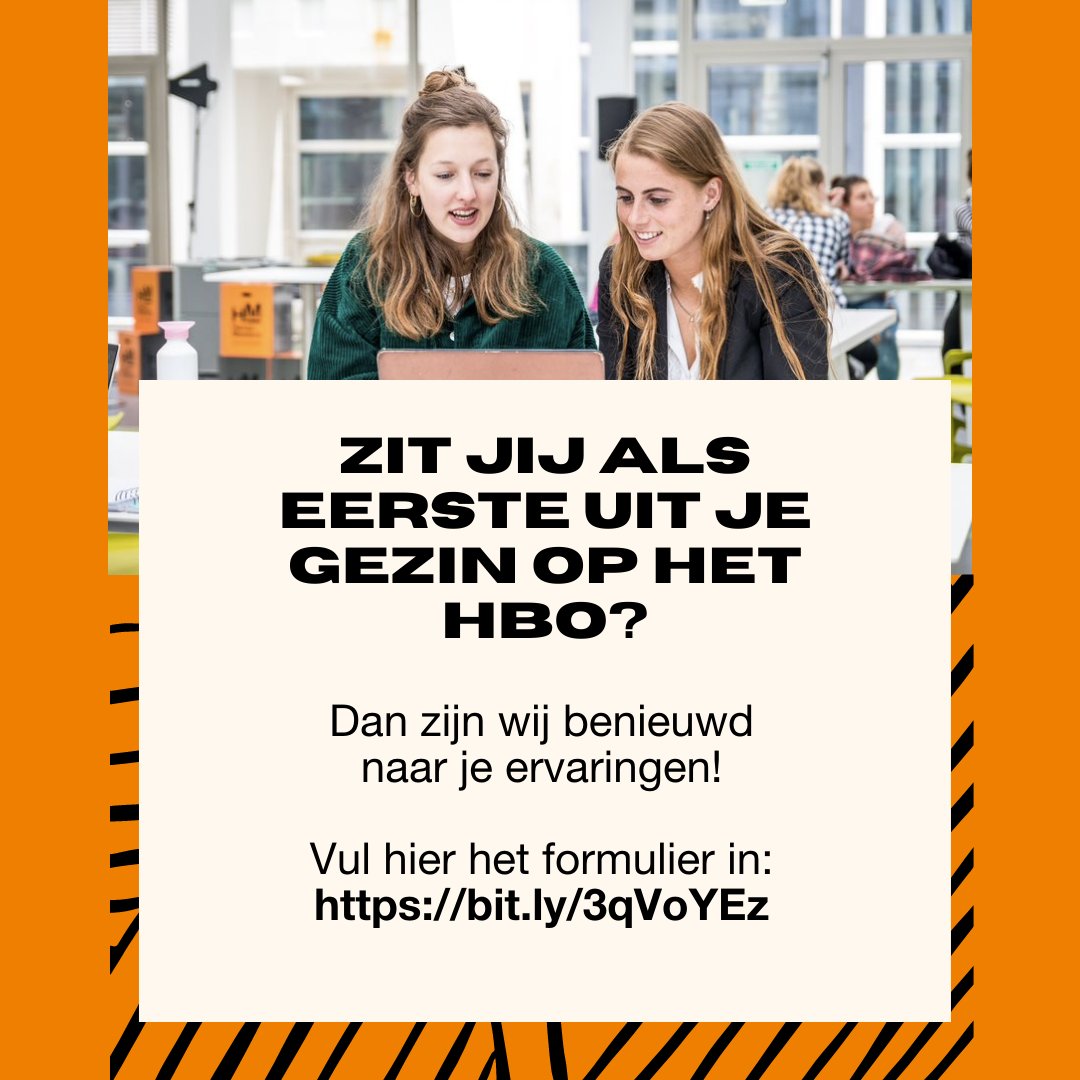Ben jij de eerste generatie uit je gezin die naar het hbo is gegaan? Dan zijn wij benieuwd naar je ervaringen! Heb je interesse? Vul dan het formulier in! 👉🏼 bit.ly/3qVoYEz