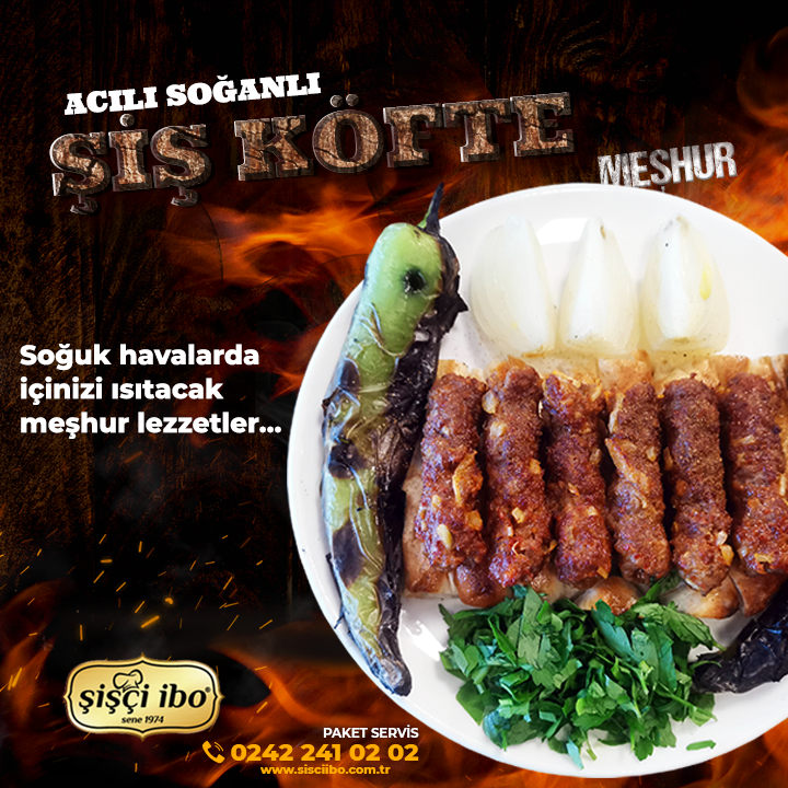 Soğuk havalarda içinizi ısıtacak meşhur lezzetler...
Sizi çağıran bu lezzete kulan verin...

#sisciibo #şişçiibo #antalya #konyaaltı #korkuteli #konyaaltırestoranları #şişköfte #piyaz #kabaktatlısı #arapkadayıfı #ödüllürestoran  #acılışişköfte #acılısoğanlıköfte
